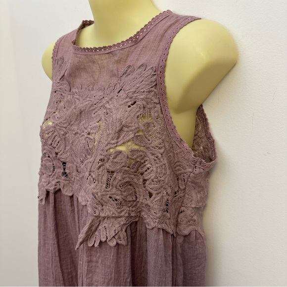 Umgee Purple Embroidered Muslin Dress size S - Picture 6 of 10